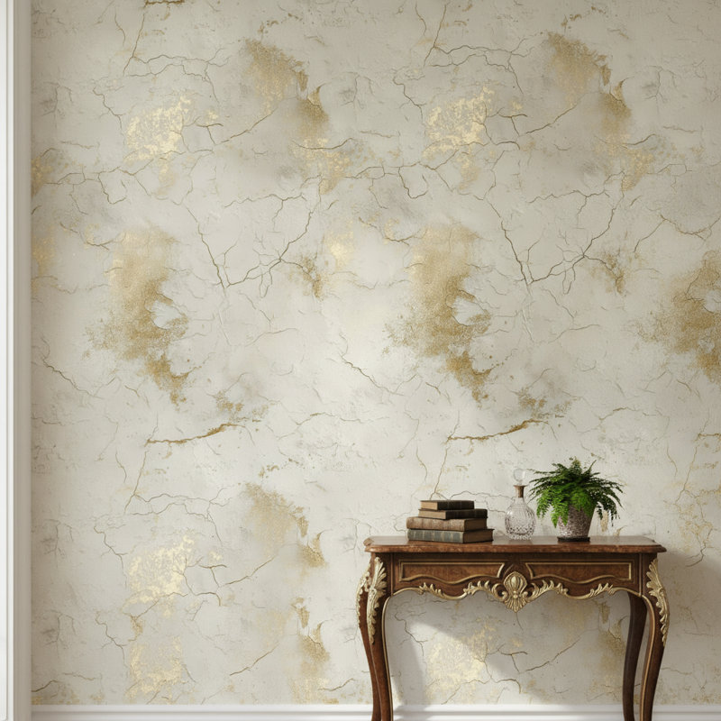 Papier peint abstrait mural amovible beige