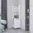 White Corner Bar Cabinet With Glass Holder And Wine Rack-1966534384