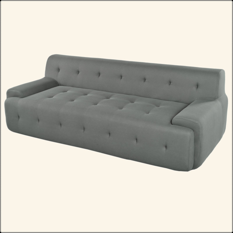 Canapé rembourré 86,2 po de style moderne minimaliste capitonné, canapé modulaire 3 places pour salon, chambre à coucher et appartement