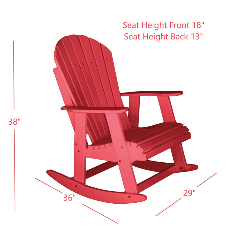 Chaise berçante Klein Poly, Rouge pâle