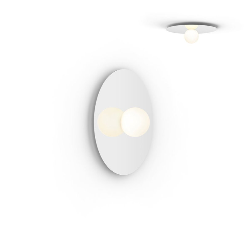 Bola Flush Disc, White, 7.2" H x 22" W x 22" D