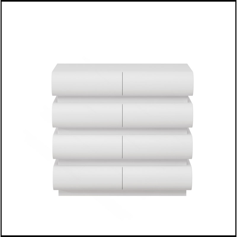 Commode de chambre polyvalente avec beaucoup de rangement et un design élégant, Blanc