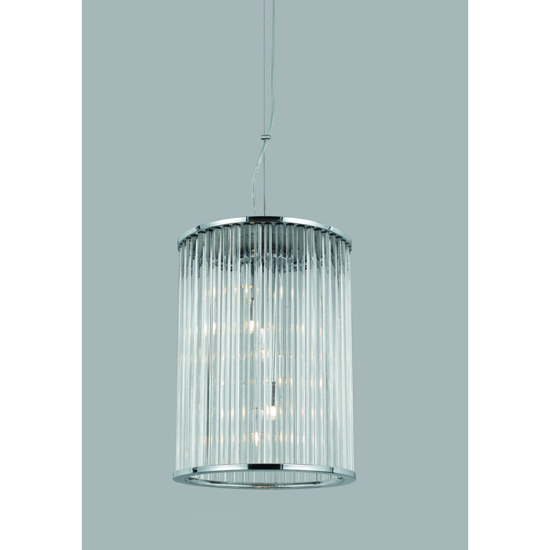 Kristian 6 - Light Chrome Drum Pendant