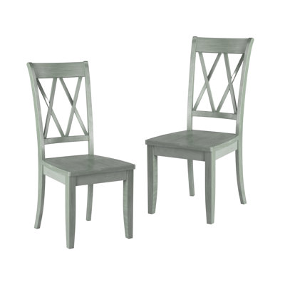 2 chaises d'appoint à finition bleu sarcelle pour salle à manger, dossier, largeur de 19 po, ensemble de 2 salles à manger, hauteur de 10,75 po