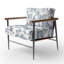 Chaise rembourrée Country Farmhouse - Fauteuil bleu Country Toile-1761165658