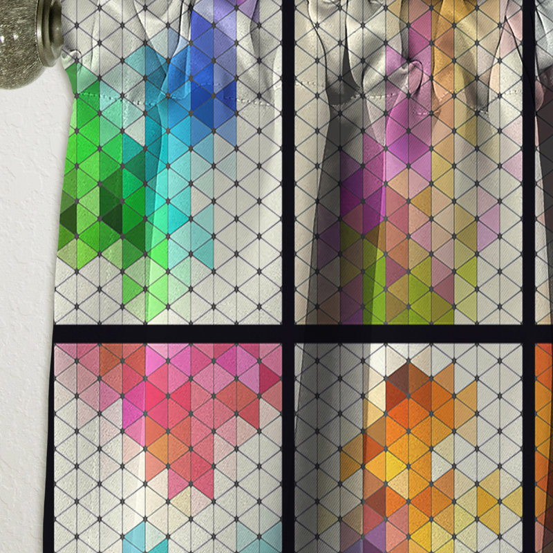 Compilation de géométrie triangulaire - panneau simple de rideau occultant moderne Argyle, L 52 po x L 84 po