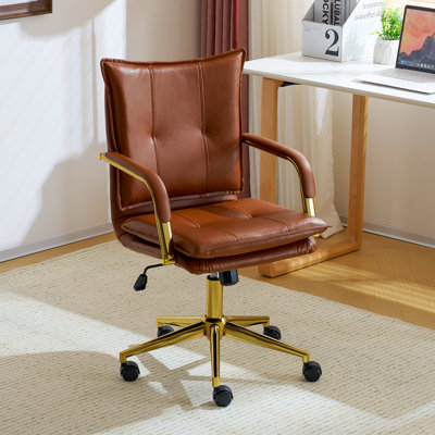 Abba Leather Task Chair with Padded Arms
