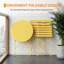 Ensemble bistro d'extérieur pliant 3 pièces, table de patio en métal et chaises pour balcon, cour et jardin, aucun assemblage requis | Jaune-1288982081