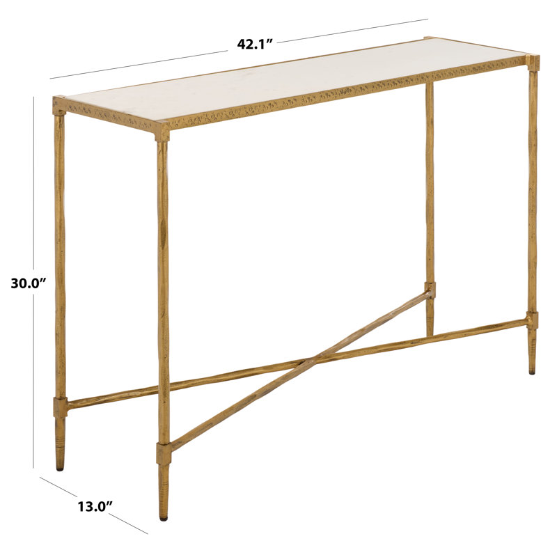 Isabellina Metal And Marble Console Table, Brass