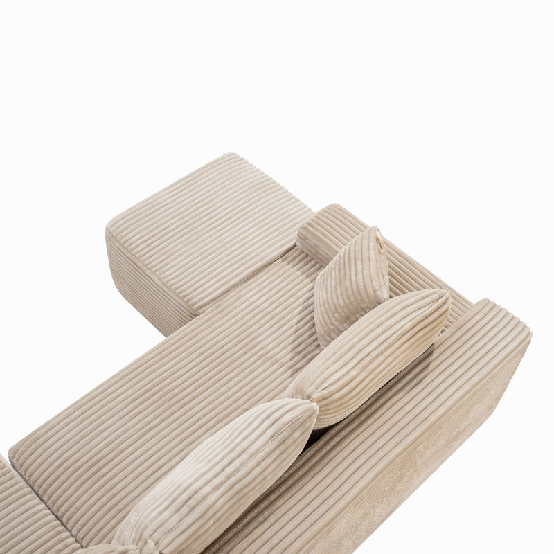 106.3" U-Shaped Cloud Sectional Sofa with Deep Seat