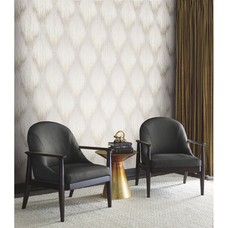 Papier peint ikat métallique Starfall Dove, Colombe