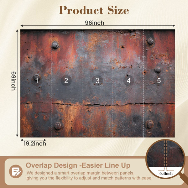 Red Barrel Studio Peel and Stick Wallpaper rust metal surface orange ...