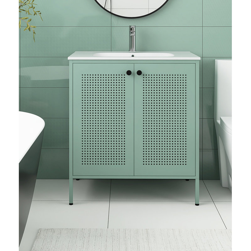 Meuble-lavabo simple autoportant 29,7 po avec plateau en résine