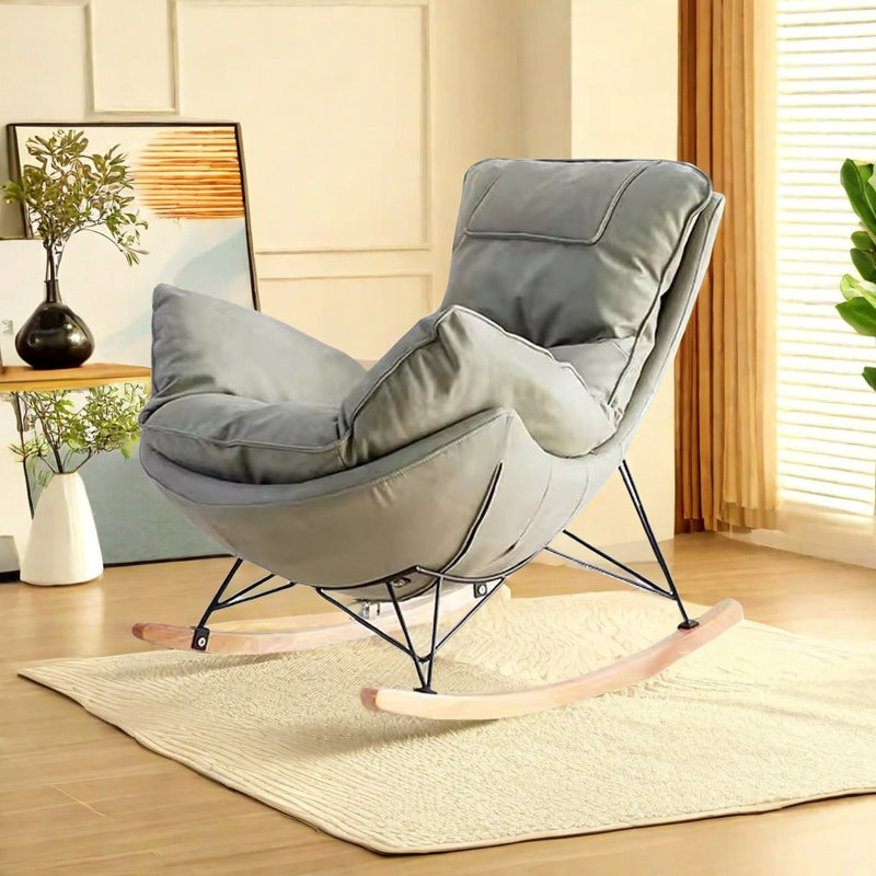 Chaise berçante en tissu Light Luxury Technology, Vert