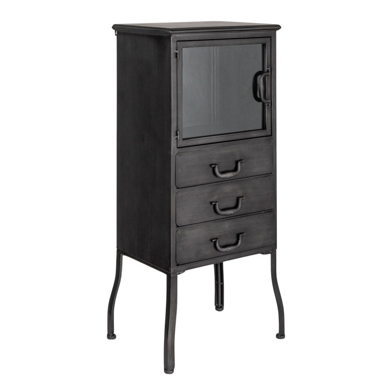 Armoire de rangement en métal avec 3 tiroirs, Noir