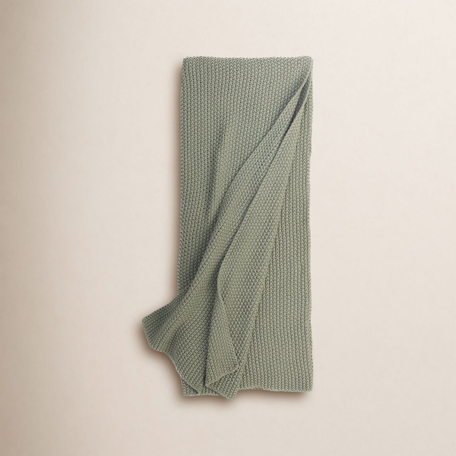 Cotton Knit Throw Blanket, Seaglass