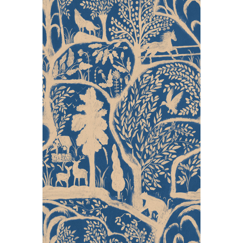 MINNIE KEMP X MINDTHEGAP Wallpaper Roll, Blue/Beige