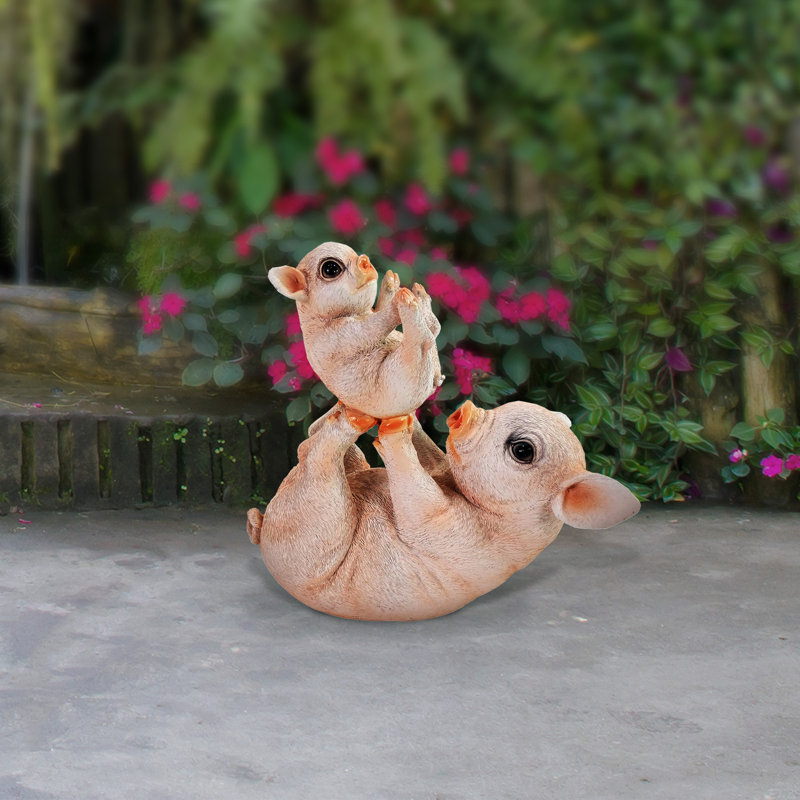 Statue de cochon ludique 10 "pour patio et jardin