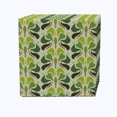 100% Cotton Green Pattern Square Napkin