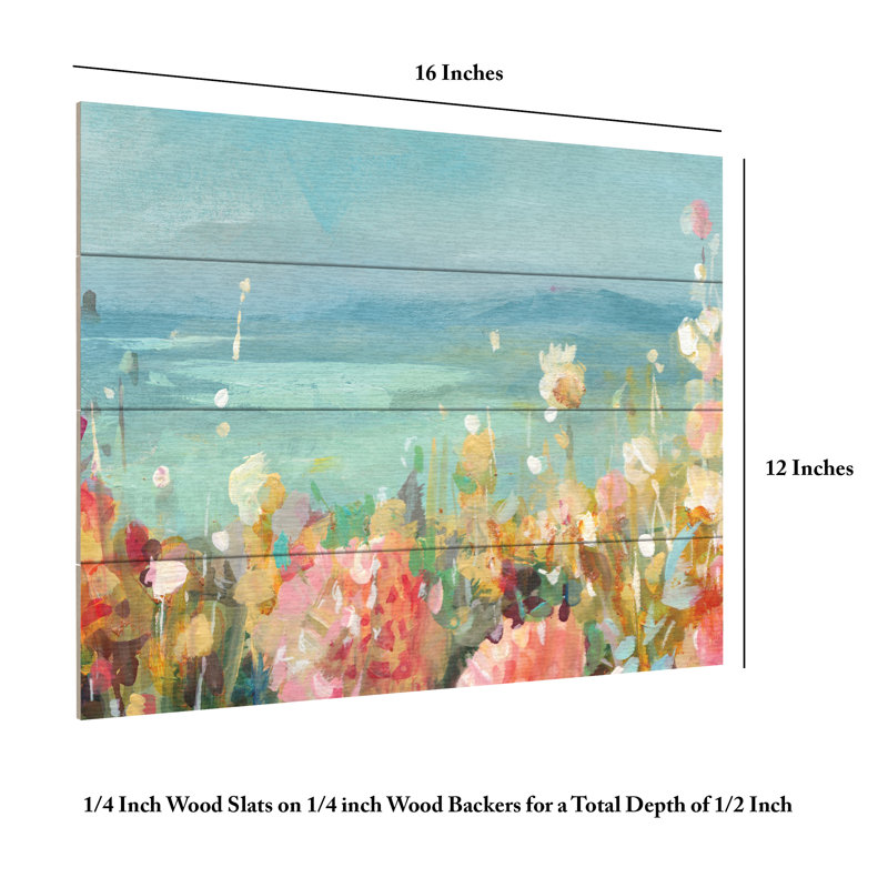 «Coastal Dahlias Crop» sur bois, H 12 po x l 16 po