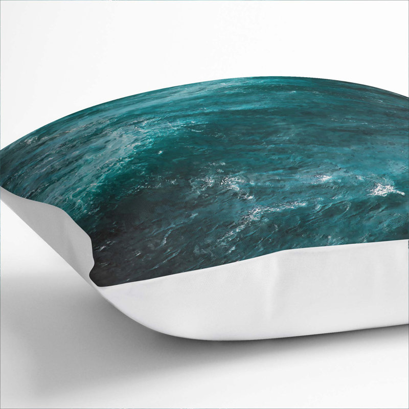 Mood of the Waves Cushion with Filling, 40cm H x 40cm W x 15cm D, White