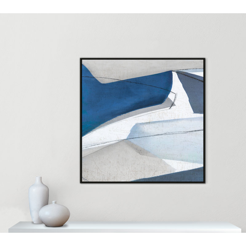«Dynamic Drifts II» par Emma Peal, Cadre flottant espresso, H 46,5 po x l 46,5 po x P 2 po, Pas de tapis
