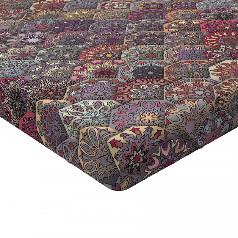 Microfiber Geometric Fitted Sheet, Full Fitted Sheet