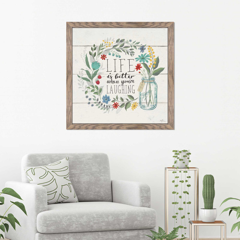 «Blooming pensts I», reproduction d'art textuel, H 21,5 po x l 21,5 po x P 0,75 po, Cadre taupe délavé