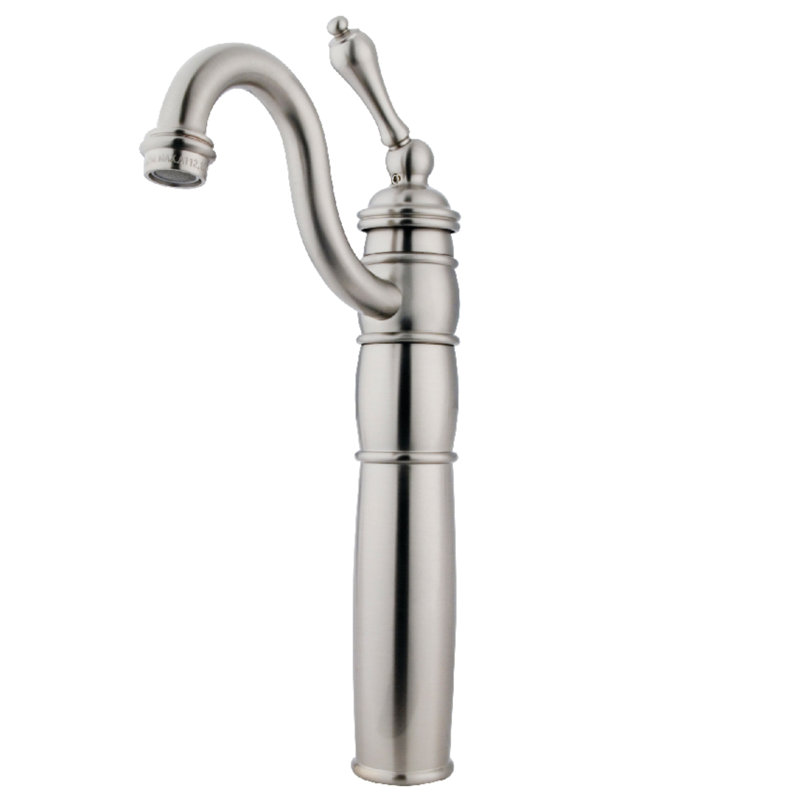 Kingston Brass Heritage Single-Handle 1-Hole Deck Mount Vessel Faucet, Brushed Nickel