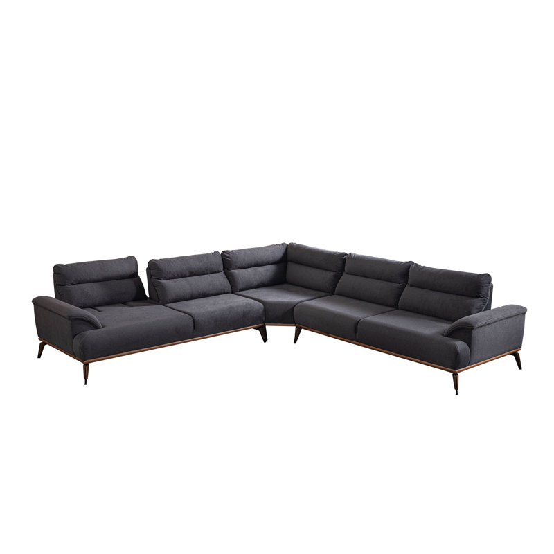 Velvet L-Shaped Sectional Right Hand Facing