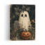 Affiche murale automnale vintage rustique avec citrouille fantôme d'Halloween-2122118200