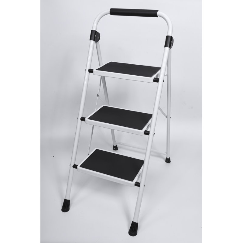 Escabeau, escabeau pliant à usage domestique en fer, Noir, 2,96 pi