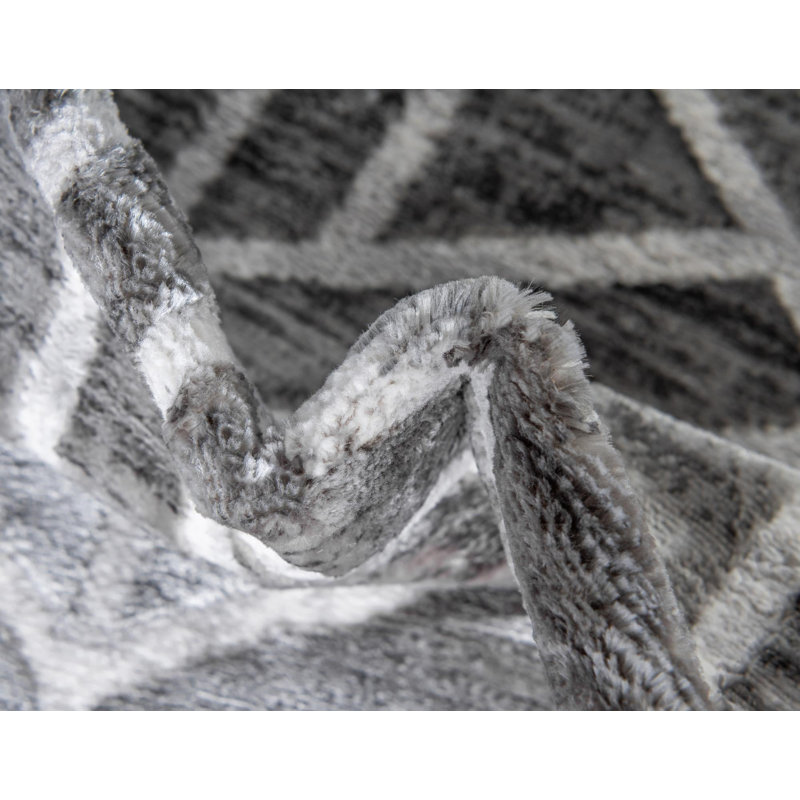 Tapis gris foncé / gris Quercioli, Rectangle 7 pi 1 po x 10 pi