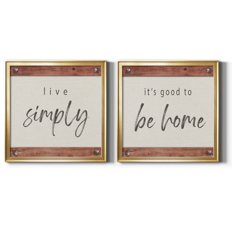 " Simply " 2 - Pieces, Gold, 34.5" H x 34.5" W x 1" D