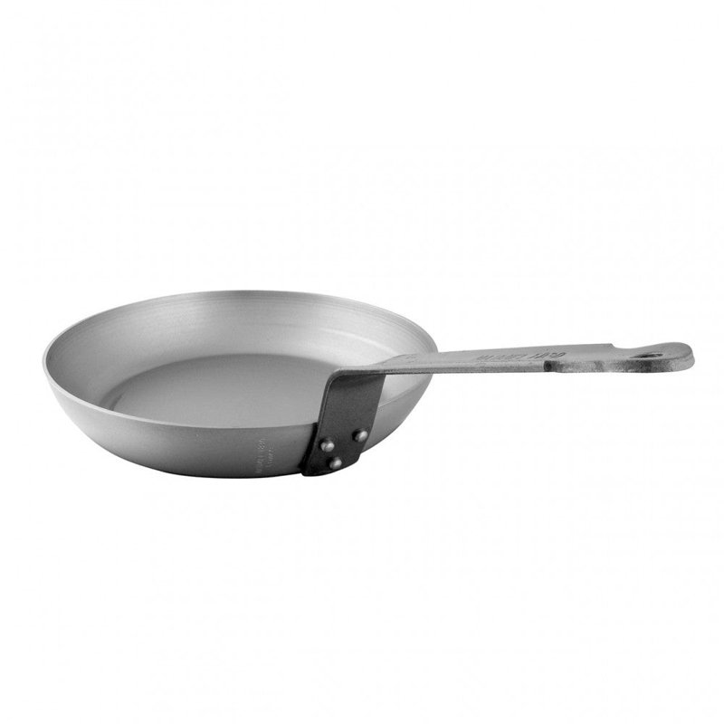 Mauviel M'STEEL Black Carbon Steel Round Frying Pan With Iron Handle, 14"