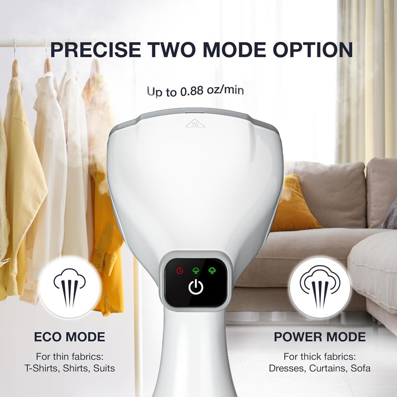 Cuiseur à vapeur rapide LEBENLANG 1500W pour vêtements avec 2 modes de vapeur, Blanc