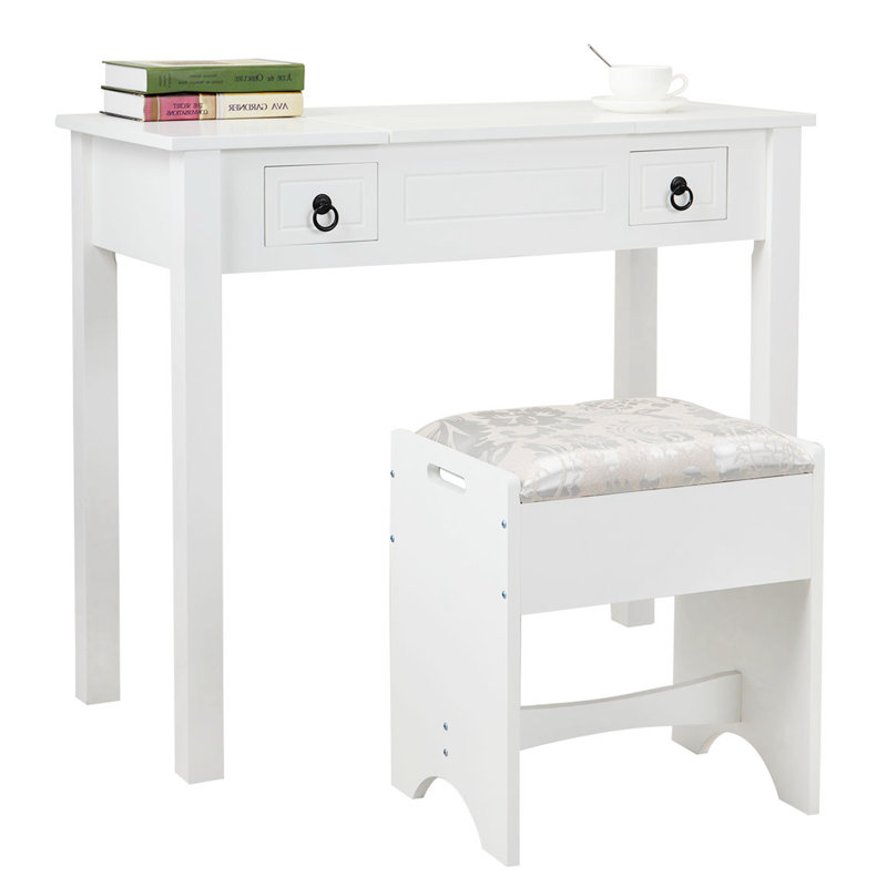 Ensemble de coiffeuse avec tabouret et miroir