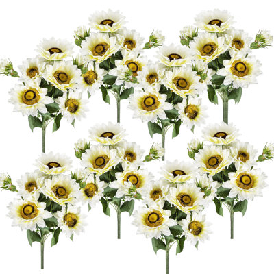 Artificial Sunflower Bush - Set of 8