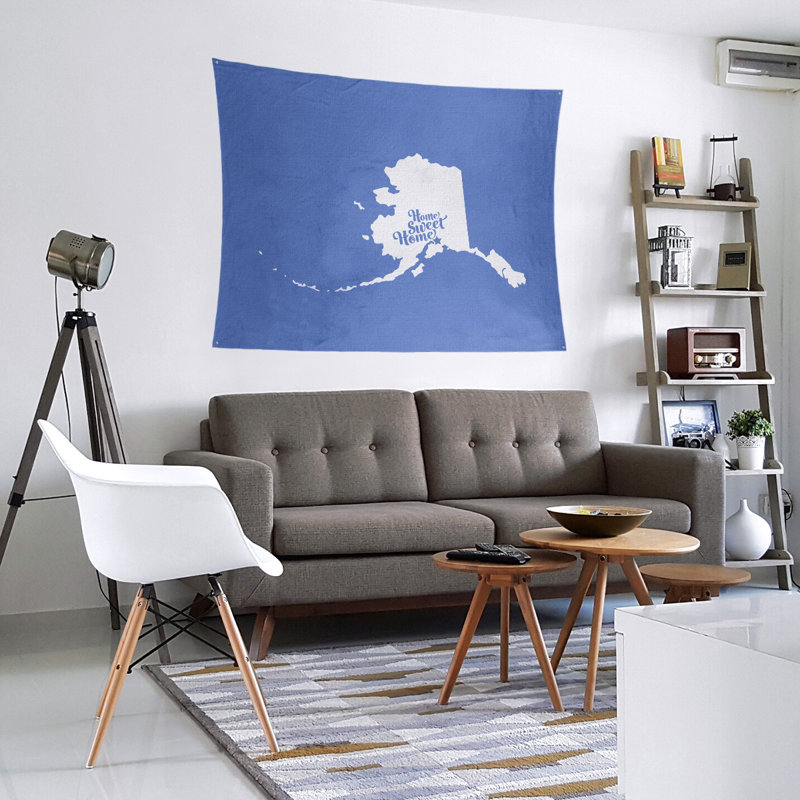Tapisserie murale ancrage doux home, H 68 po x l 80 po, Bleu