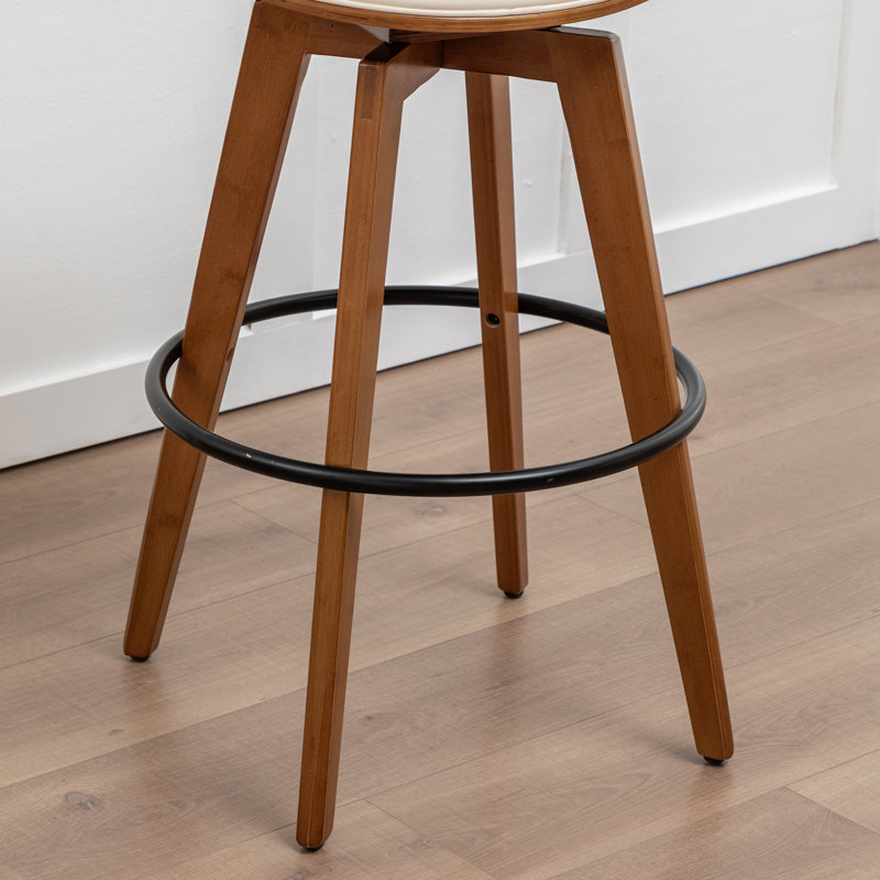 Tabourets de bar pivotants rembourrés, Tabouret de comptoir (siège d'une hauteur de 26,3, Beige