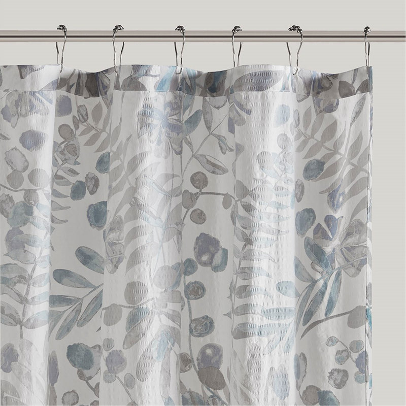 Printed Seersucker Shower Curtain