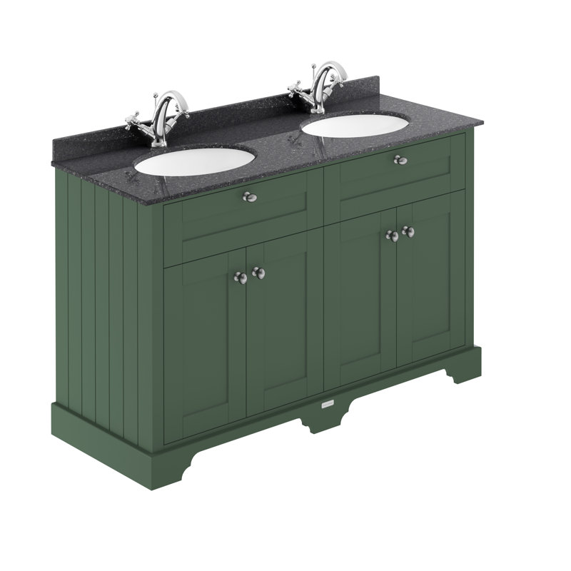 Old London 1200mm Free-Standing Double Vanity Unit, Black, Hunter Green
