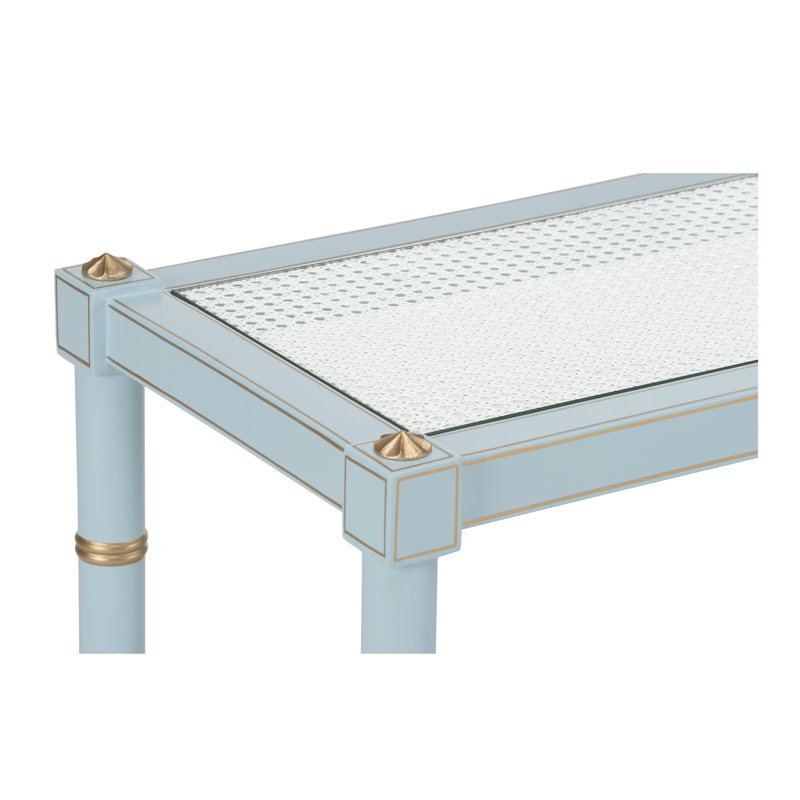 Conner Cane Console, Light Blue