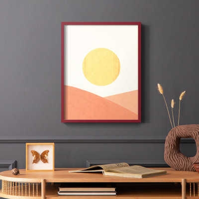 Simple Boho Sun I, reproduction encadrée - bois massif