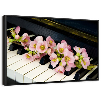 Flowers On Piano Canvas Print