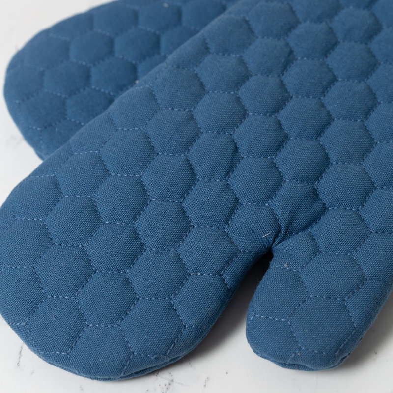 FabStyles Cotton Oven Mitt Set, Blue