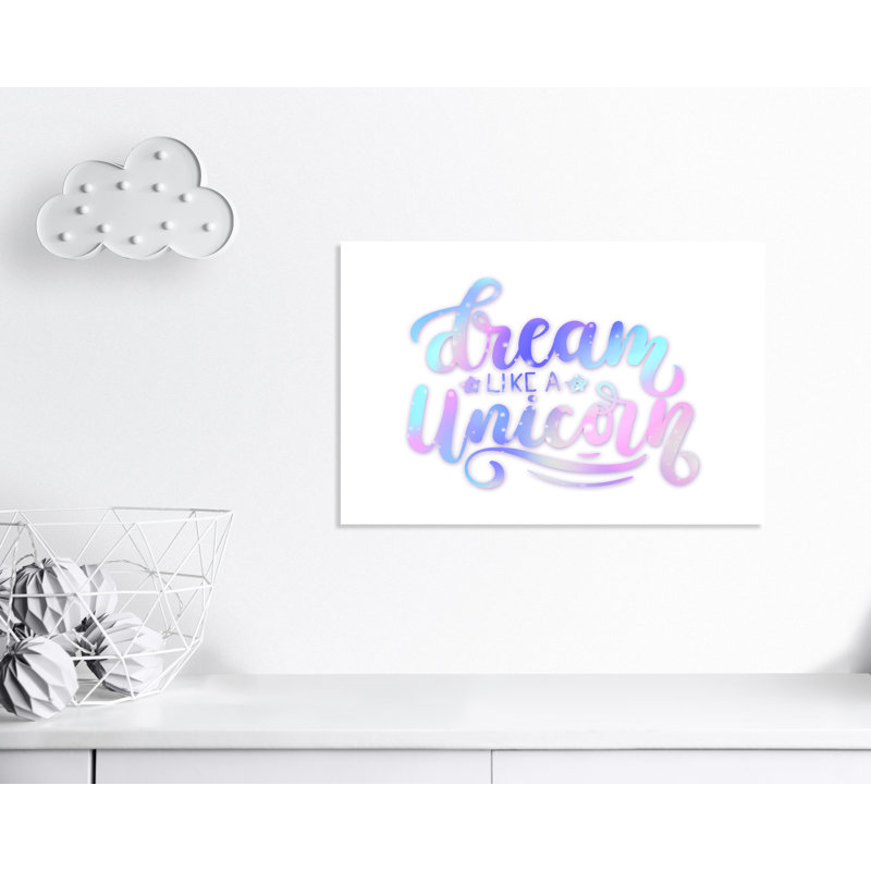 «Dream Like a Unicorn», impression sur papier, H 24 po x l 36 po x P 1,5 po, Canevas