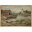 «Rustic Riverside Barn and Country Church», reproduction d'art sur toile encadrée-1400164777-1400164781
