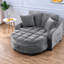Canapés avec rangement, chaise longue compacte 2 places en velours côtelé gris