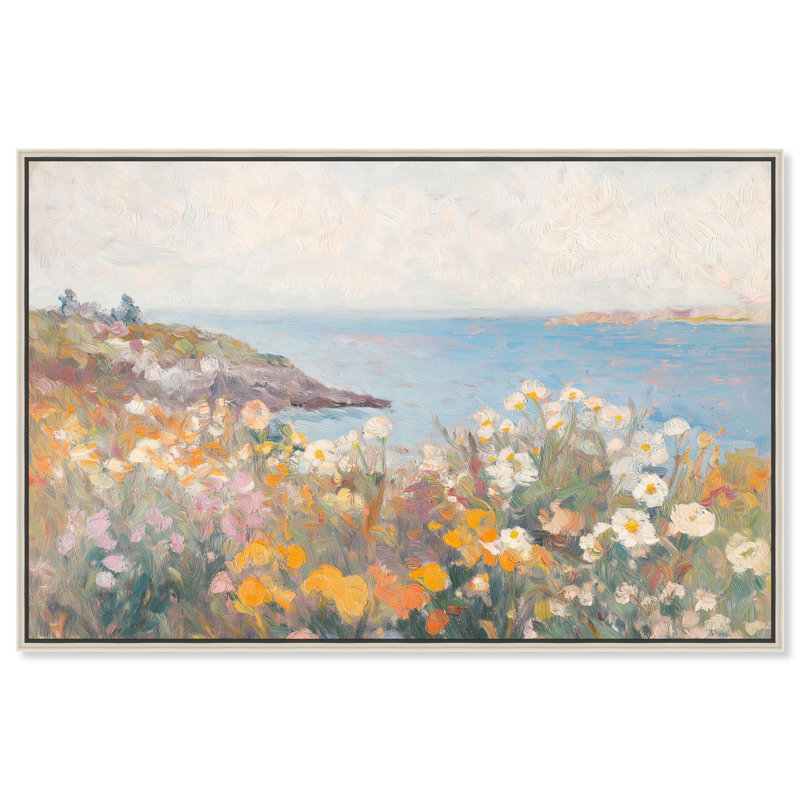Seaside Garden Canvas Impressionism Art by Art Remedy, 25" H x 37" W, Silver Framed